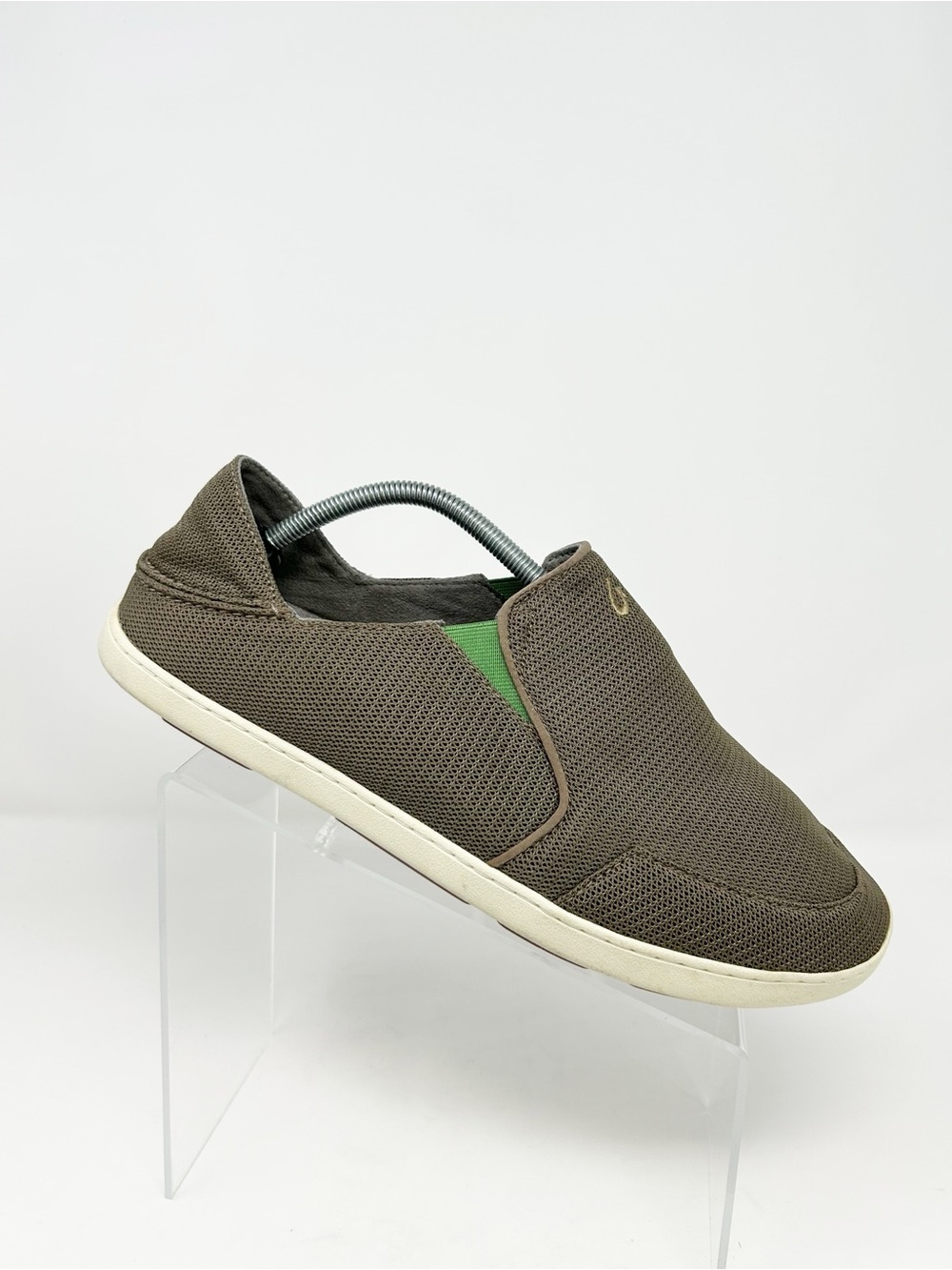OluKai Nohea Mesh Men's Slip-On Loafers Boat Shoes Brown/Gray Size 12